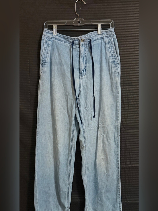 Eddie Bauer Denim - Eddie Bauer Women's Light Blue Relaxed Fit Jeans with Drawstring Sz 10P